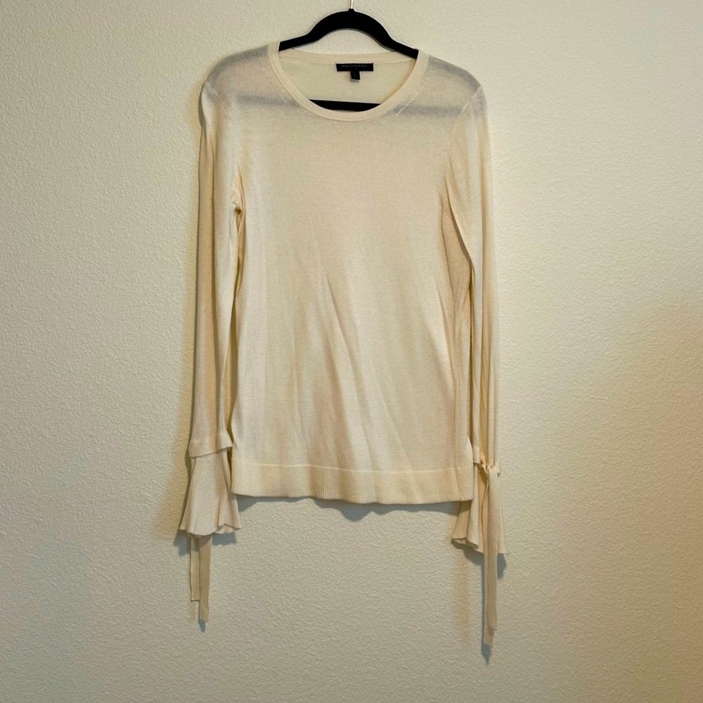 Banana Republic cream sweater with tie sleeves, never worn